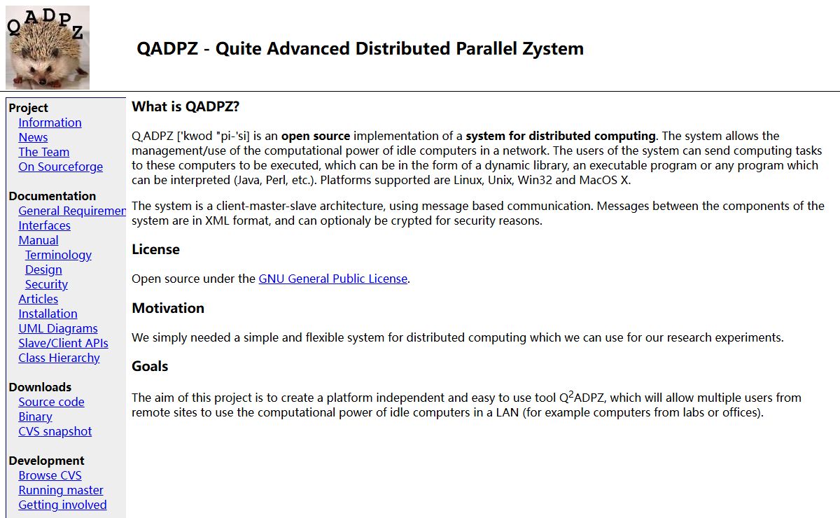 QADPZ - An Open Source System for Distributed Computing