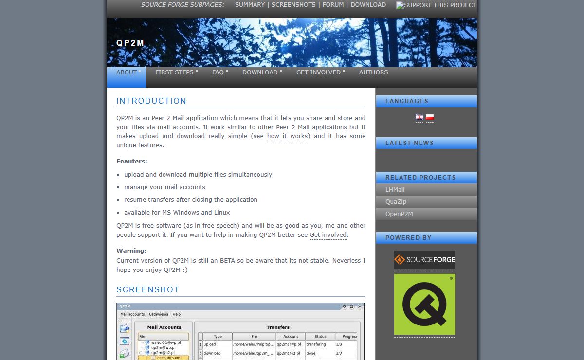 QP2M - an open source peer 2 mail application