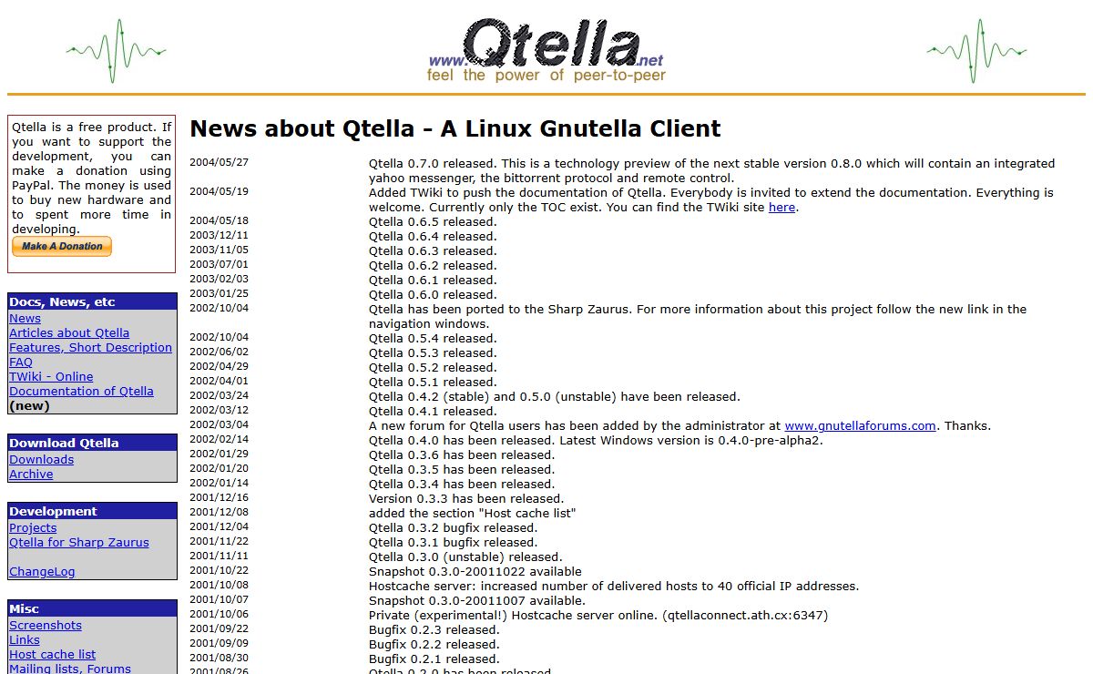 Qtella - P2P Gnutella Linux/Unix File Sharing Client