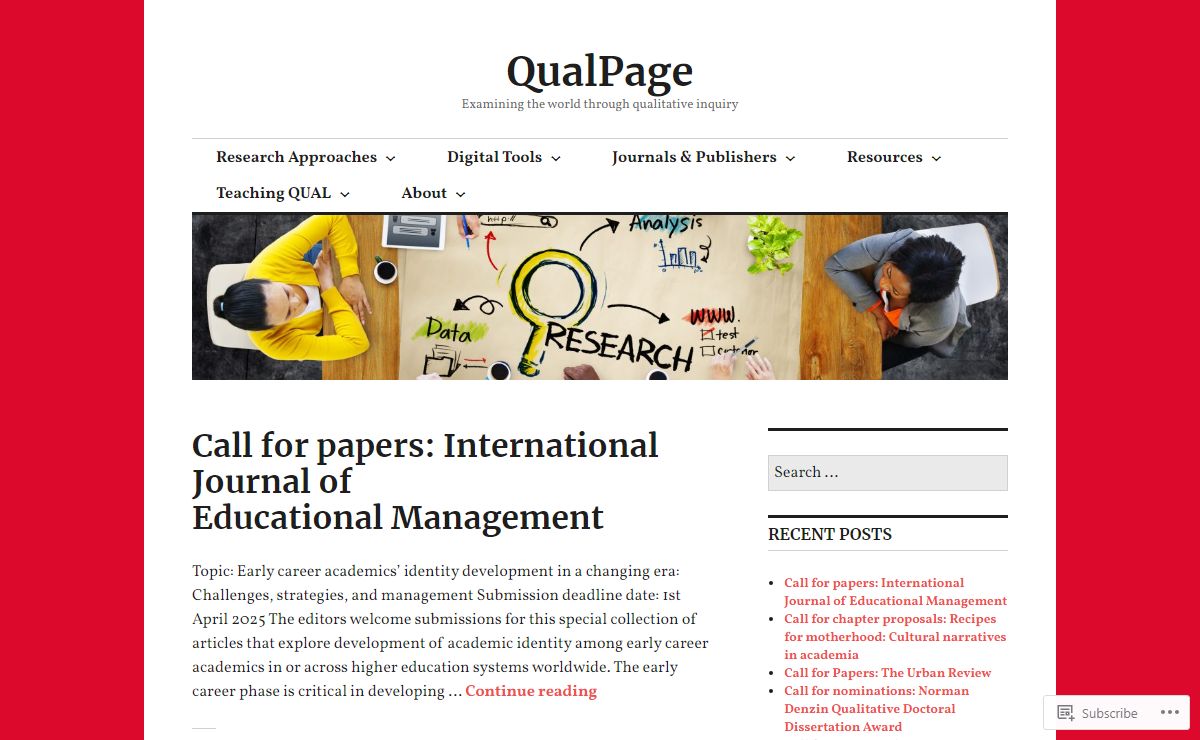 QualPage – Examining the world through qualitative inquiry