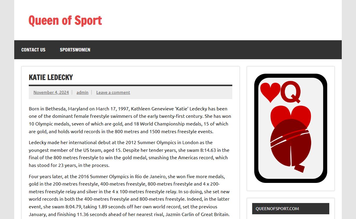 Queen of Sport - A celebration of high achieving sportswomen!