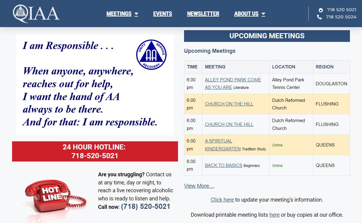 Queens Intergroup of Alcoholics Anonymous – Queens County, New York, U.S.A.