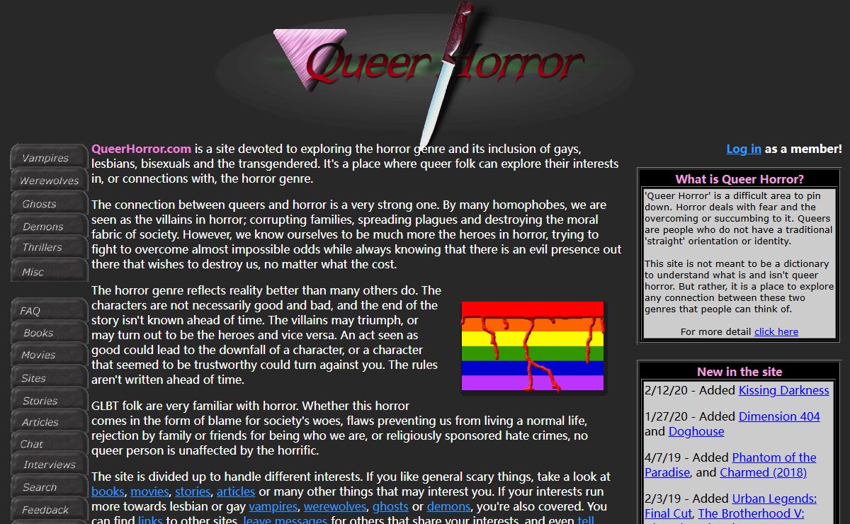 Queer Horror - Gay horror book and movie reviews
