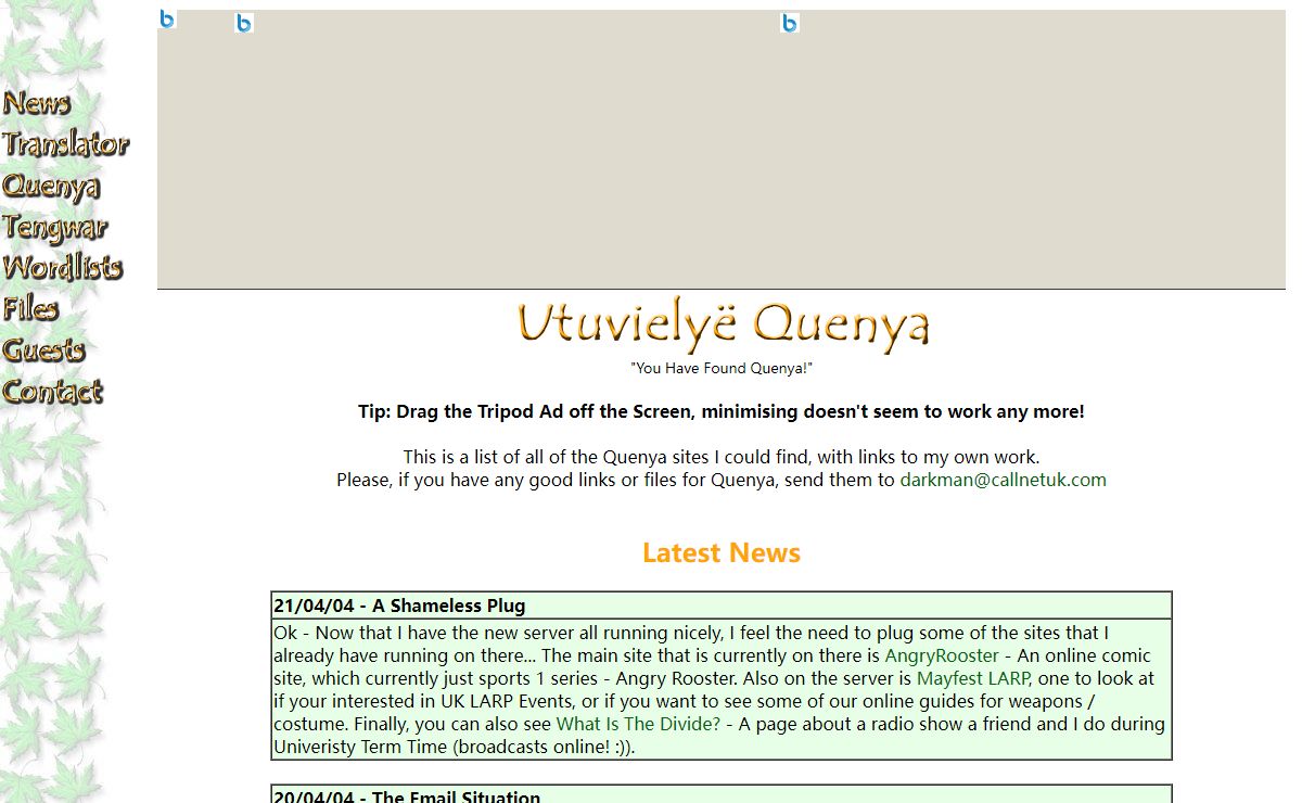 Utuvielye Quenya: Main News Page