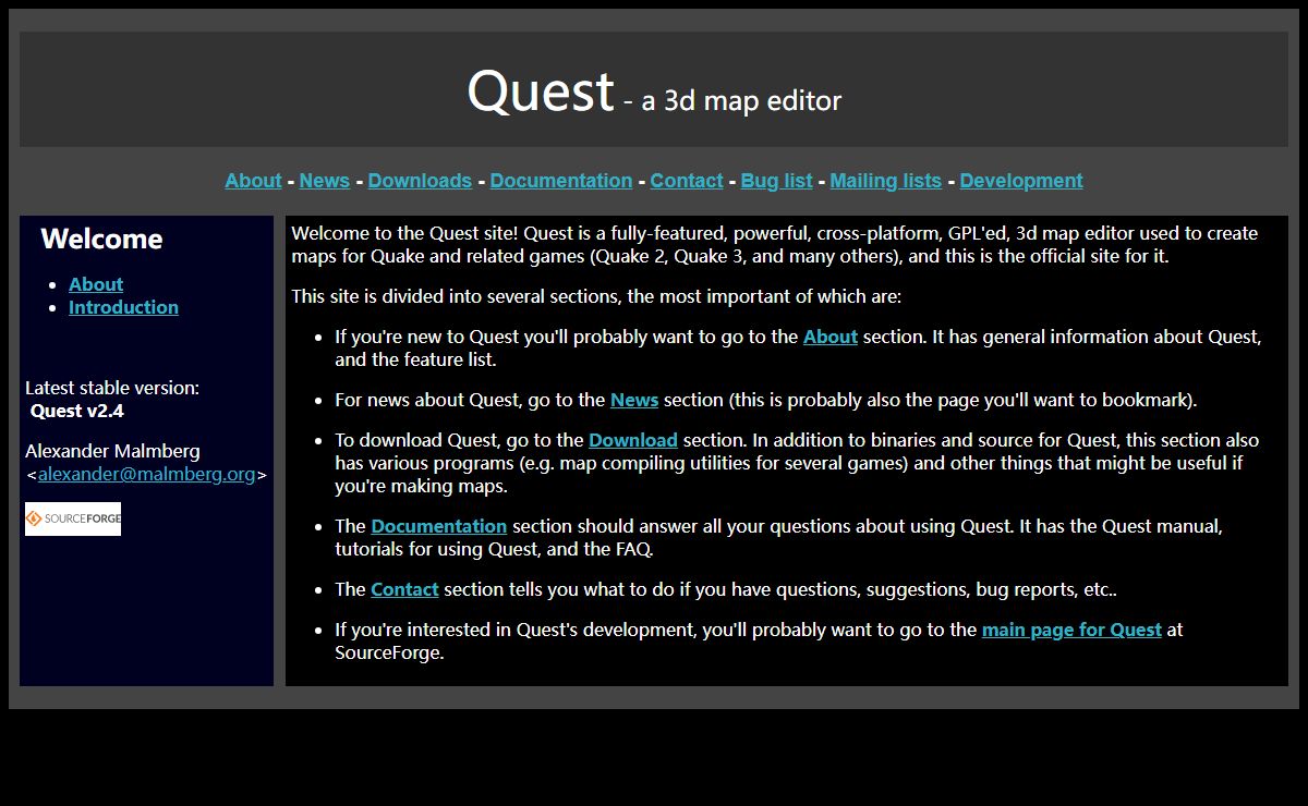 Welcome - Quest - a Quake et al Map Editor