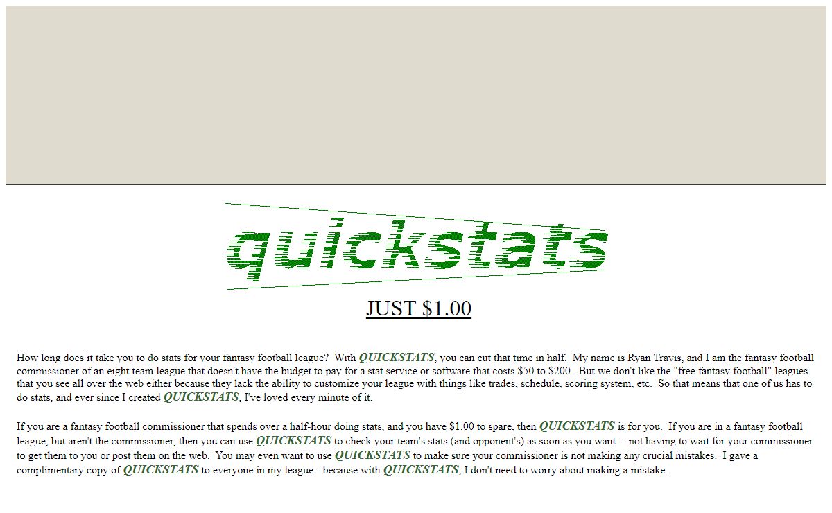 QUICKSTATS HOME PAGE