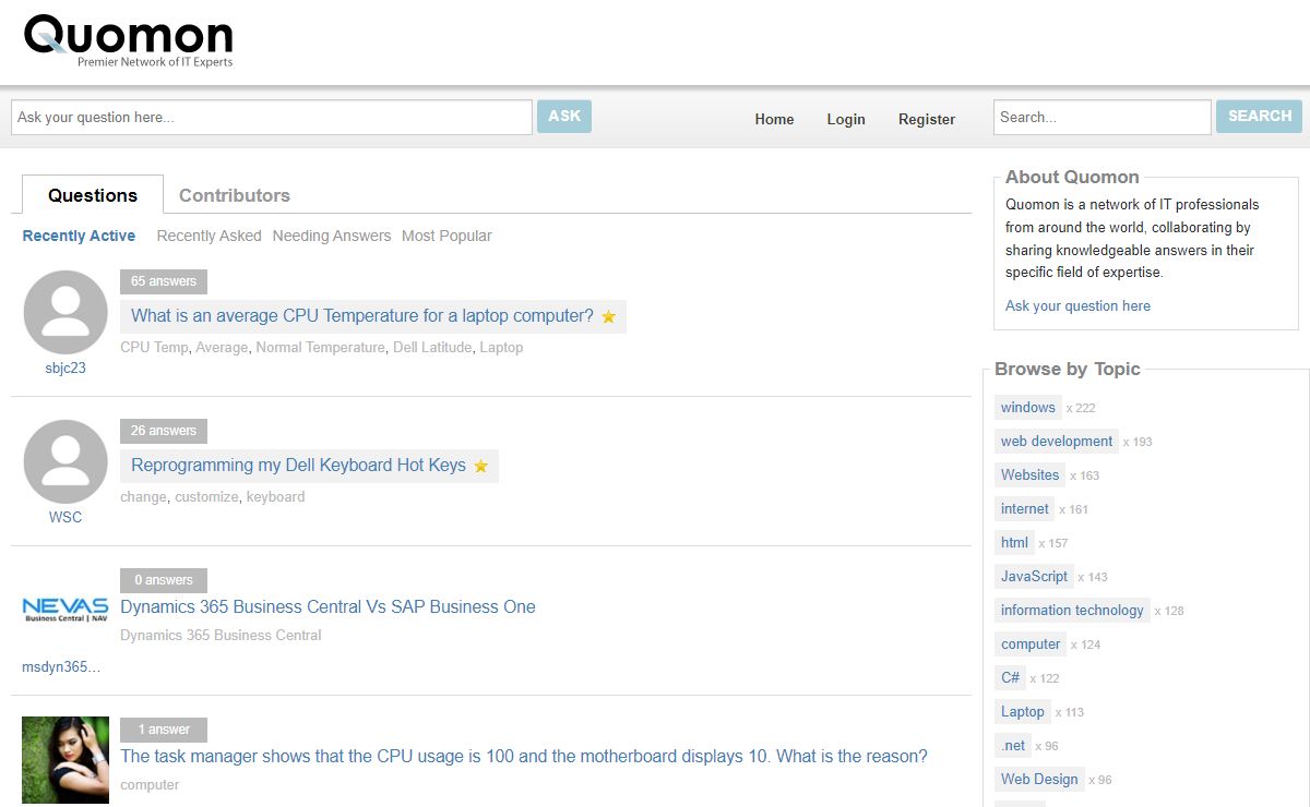 Quomon.com - Questions and Answers for IT & Graphic Design Professionals