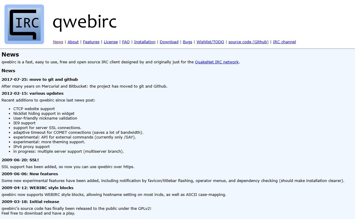 News - the qwebirc project