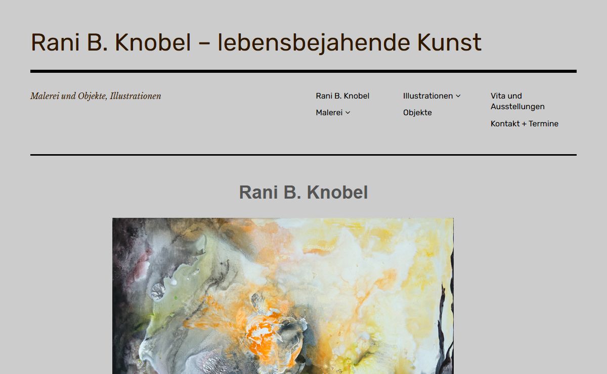 Rani B. Knobel – lebensbejahende Kunst – Malerei und Objekte, Illustrationen