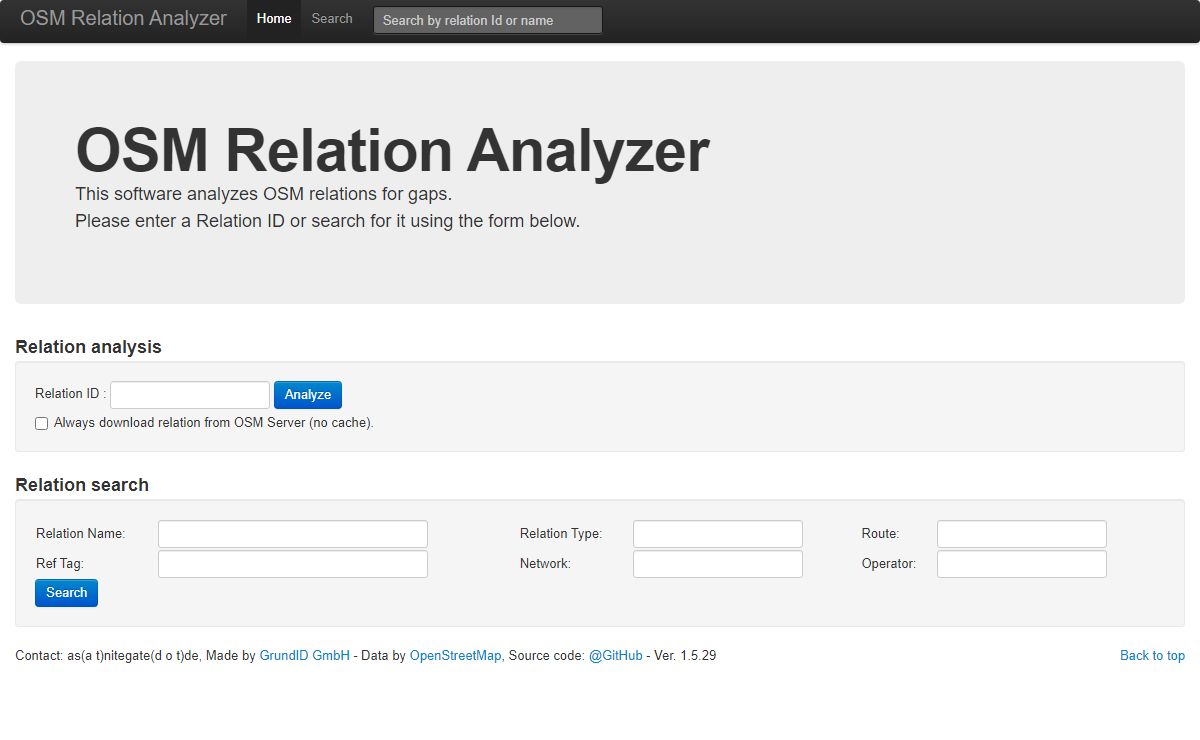 OSM Relation Analyzer
