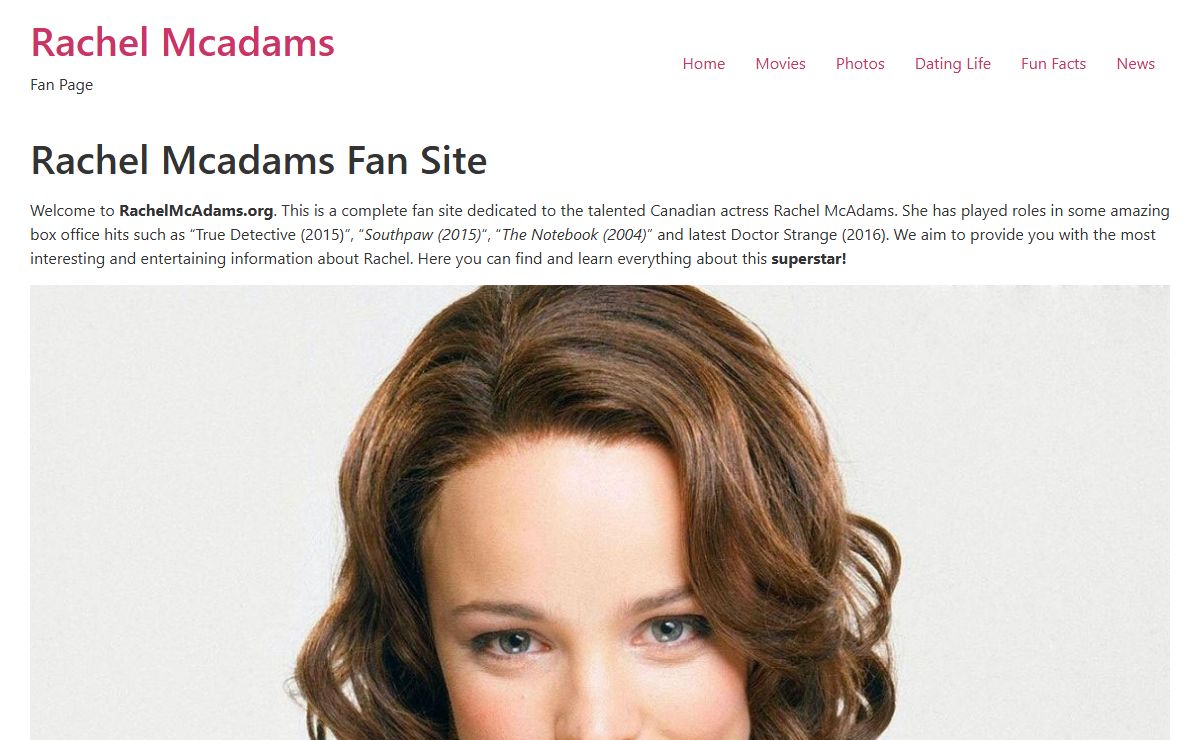 Rachel Mcadams Fan Site - Rachel Mcadams