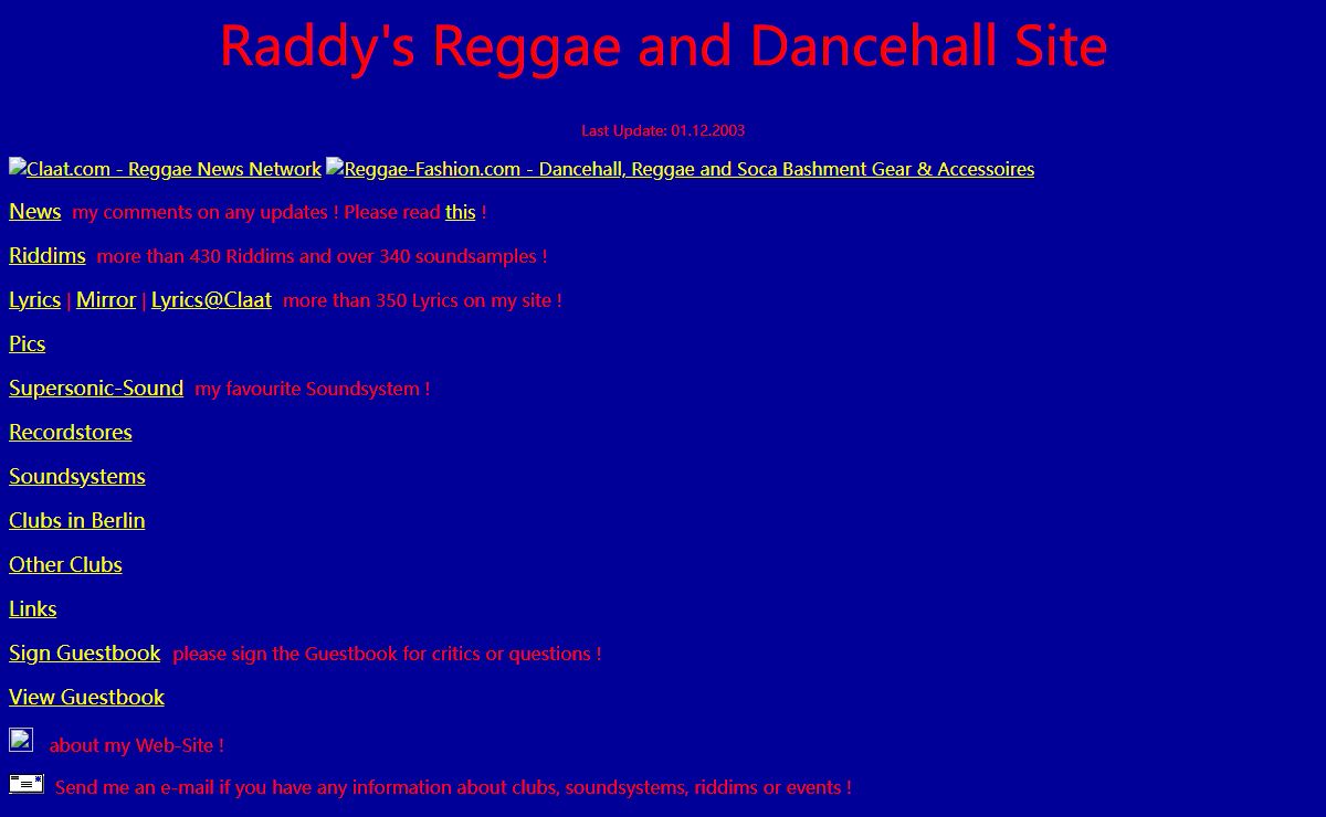 Raddy's Reggae and Dancehall Site