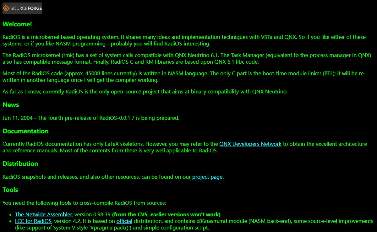 The RadiOS - microkernel based operating system