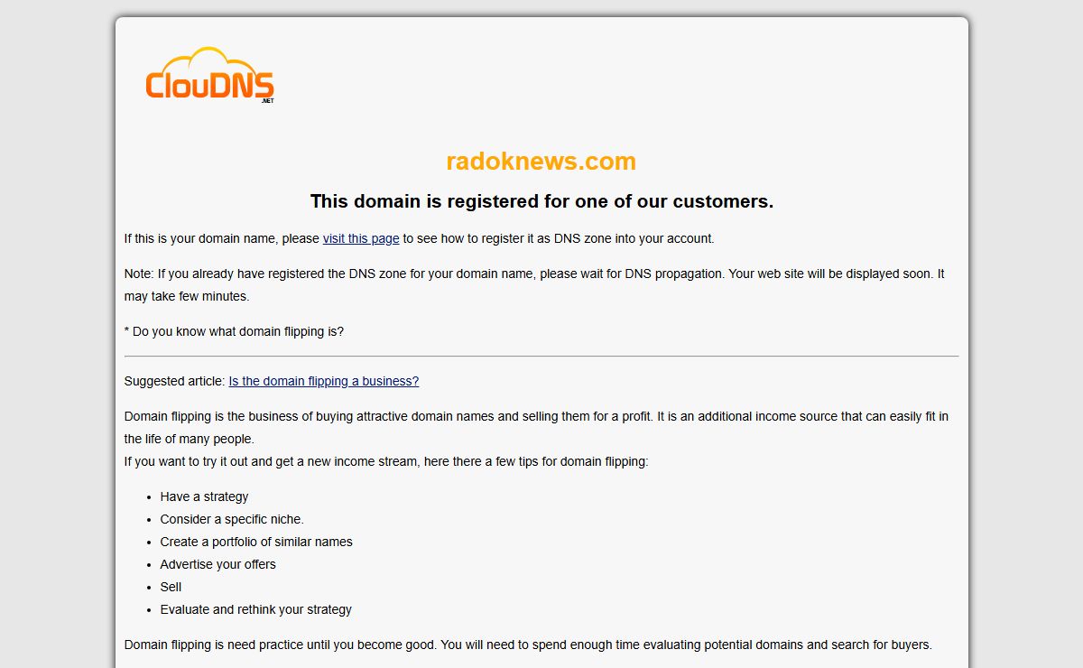 radoknews.com | Domain Flipping