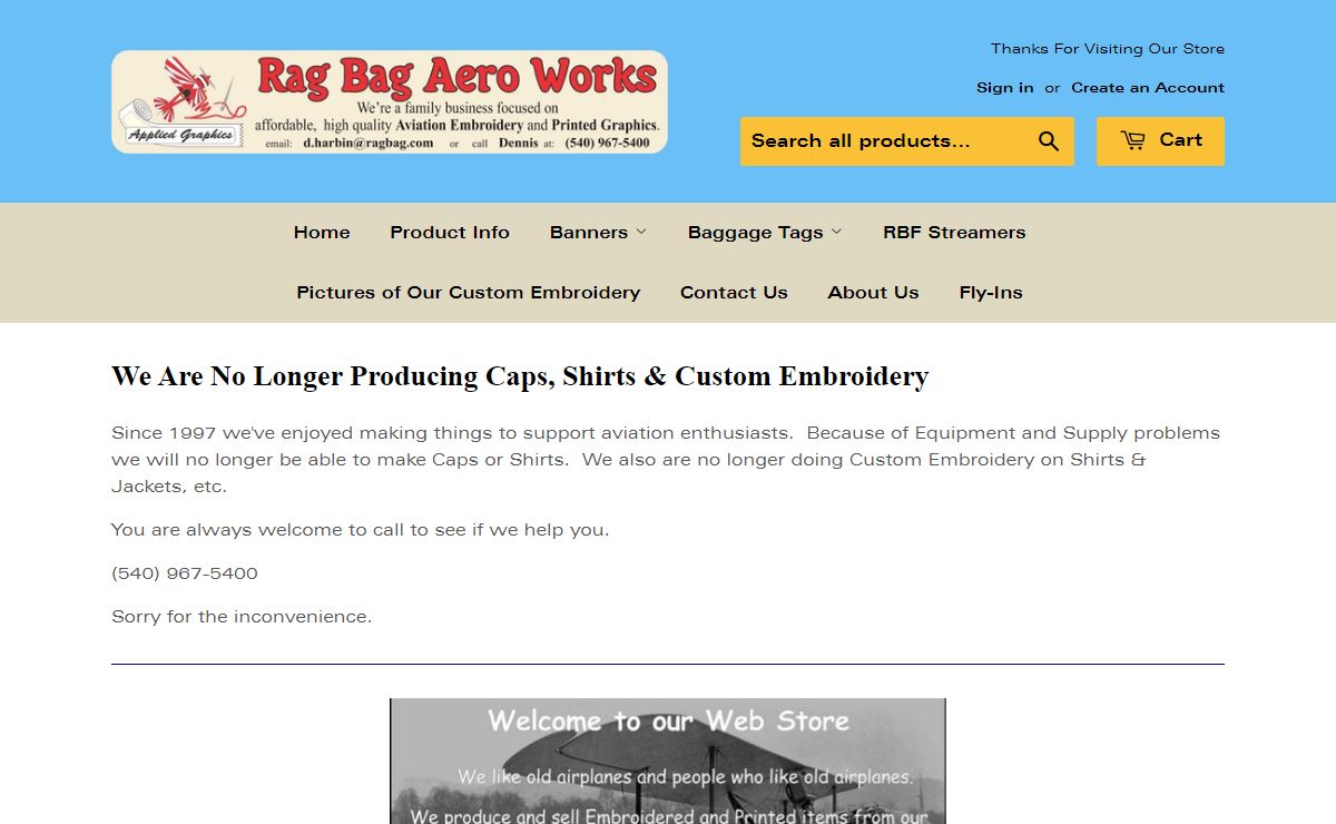 Rag Bag Aero Works - Welcome