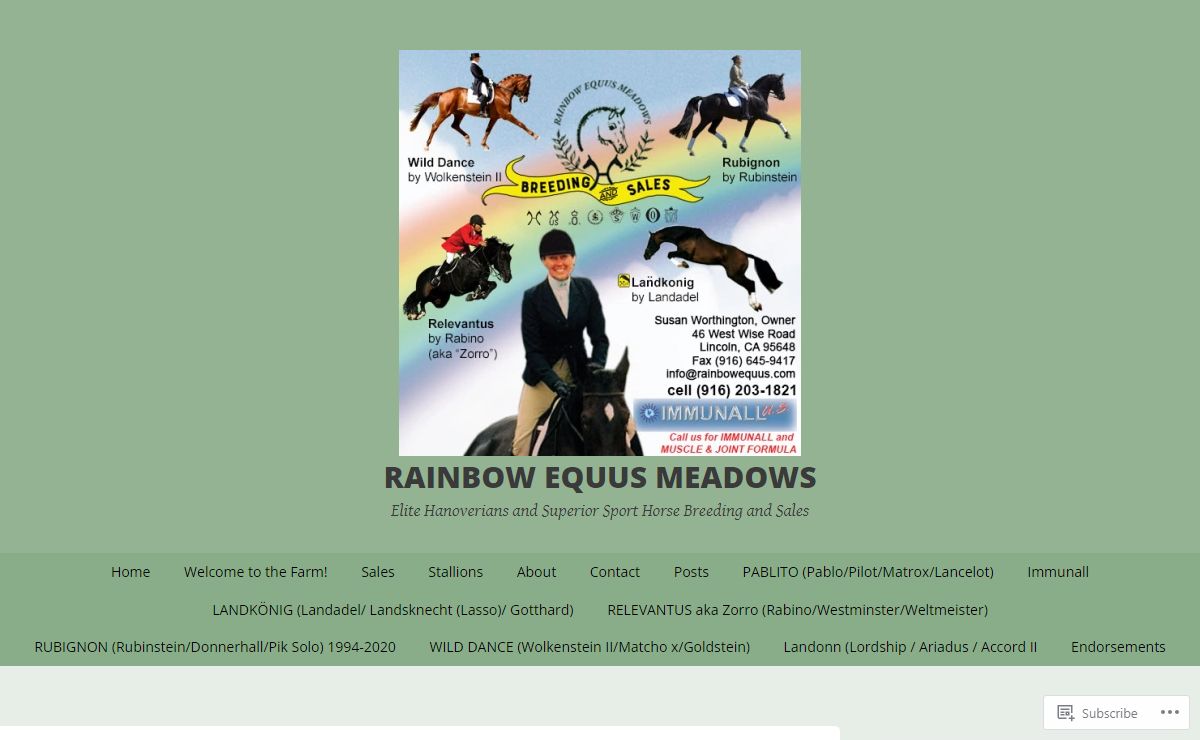 Rainbow Equus Meadows | Elite Hanoverians and Superior Sport Horse Breeding and Sales