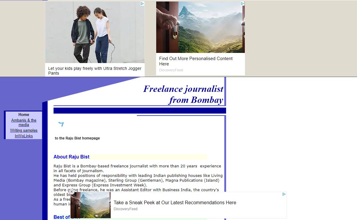 Freelance journalist from Bombay