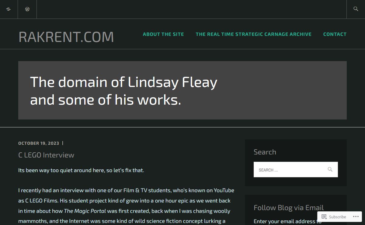 Rakrent.com – The domain of Lindsay Fleay and some of his works.