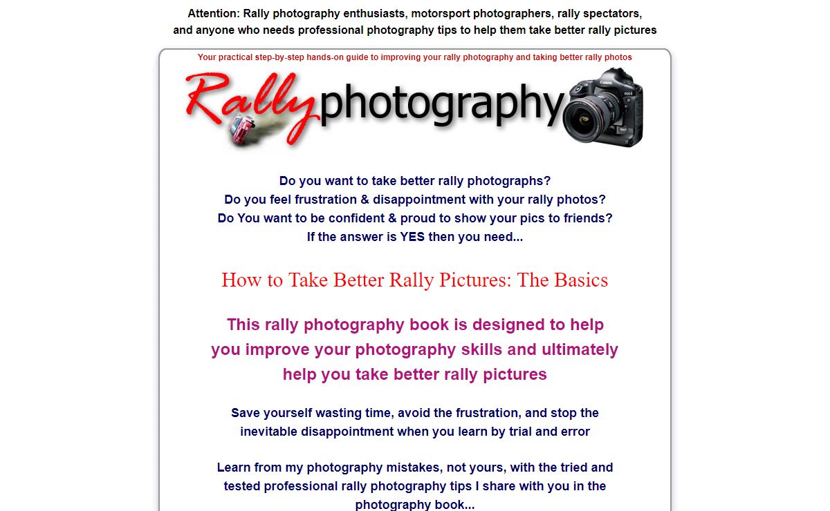 rally photography books to help you take better pictures