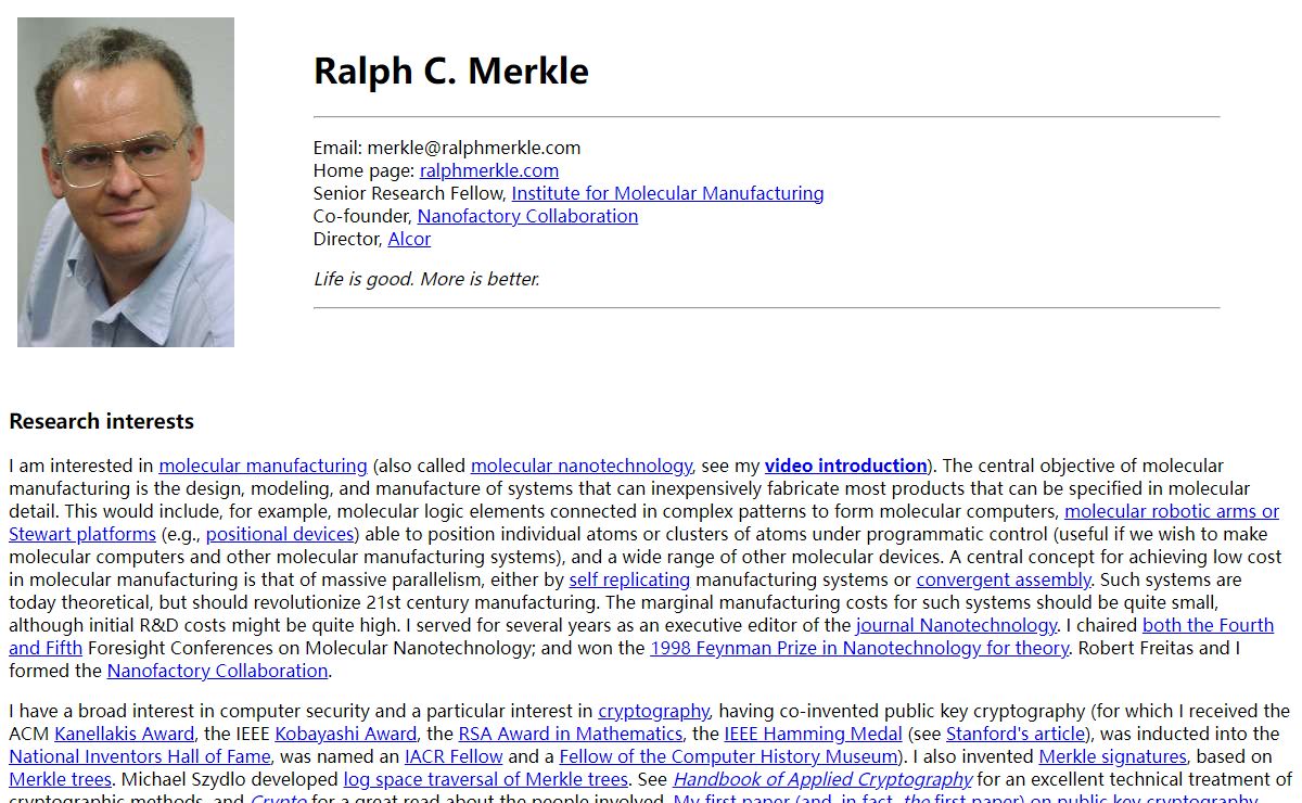 Ralph Merkle's Home Page