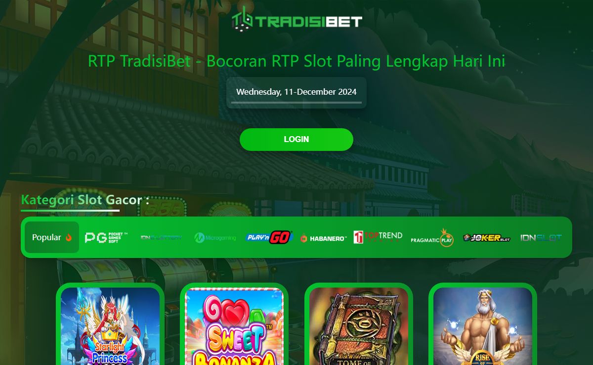 RTP TradisiBet - Bocoran RTP Slot Paling Lengkap Hari Ini