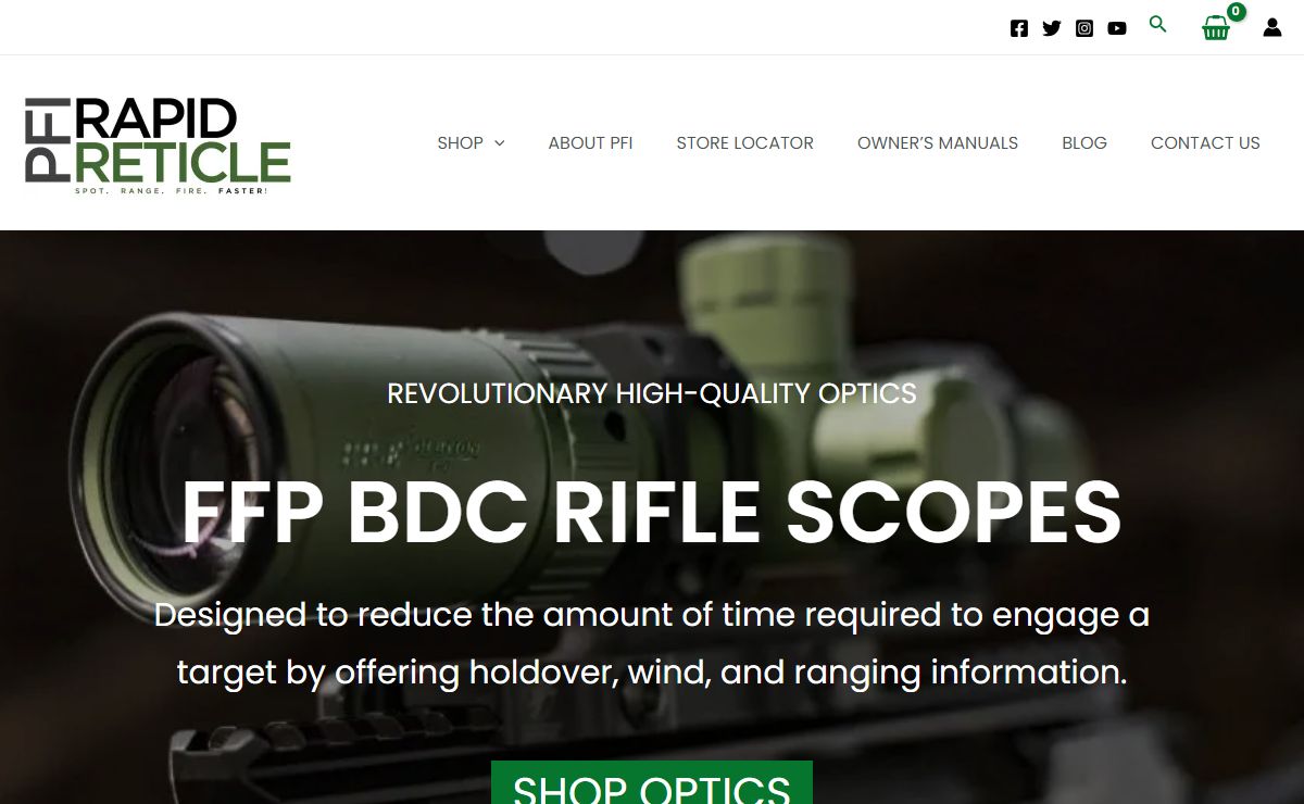 Rapid Reticle - Pride Fowler Industries Rifle Scopes
