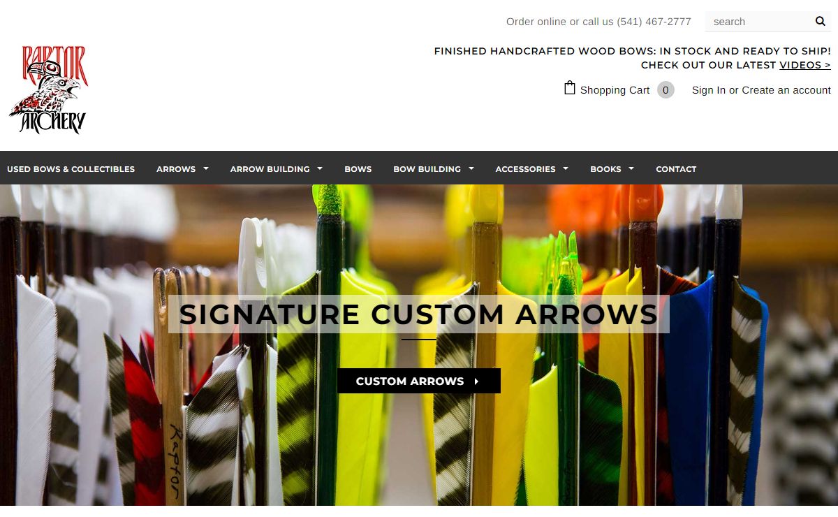 Raptor Archery Custom Traditional Bows & Arrows