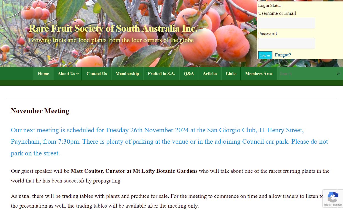 Rare Fruit Society of South Australia Inc. – Growing fruits and food plants from the four corners of the globe