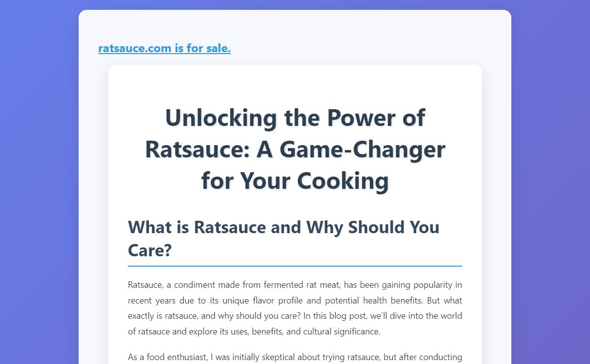 Unlocking the Power of Ratsauce: A Game-Changer for Your Cooking