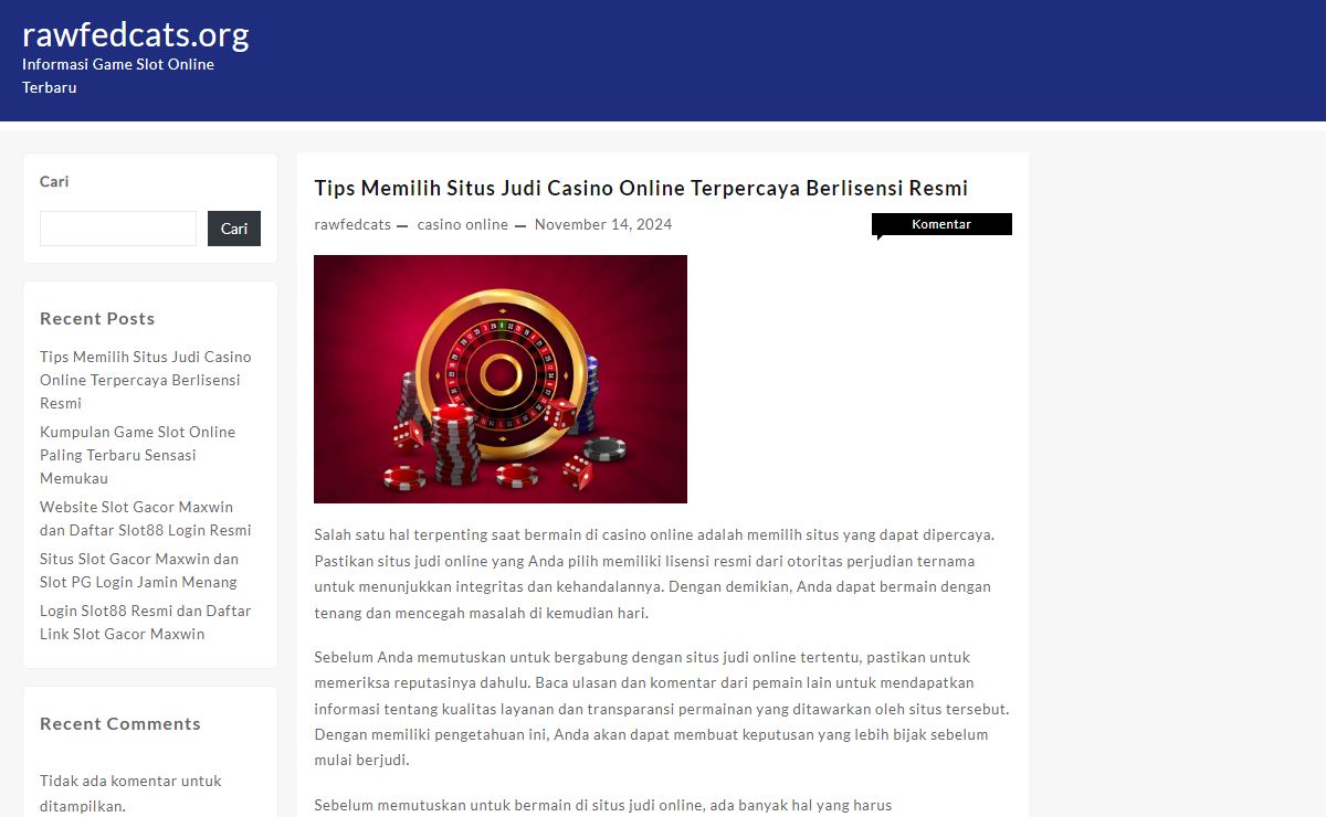 rawfedcats.org - Informasi Game Slot Online Terbaru