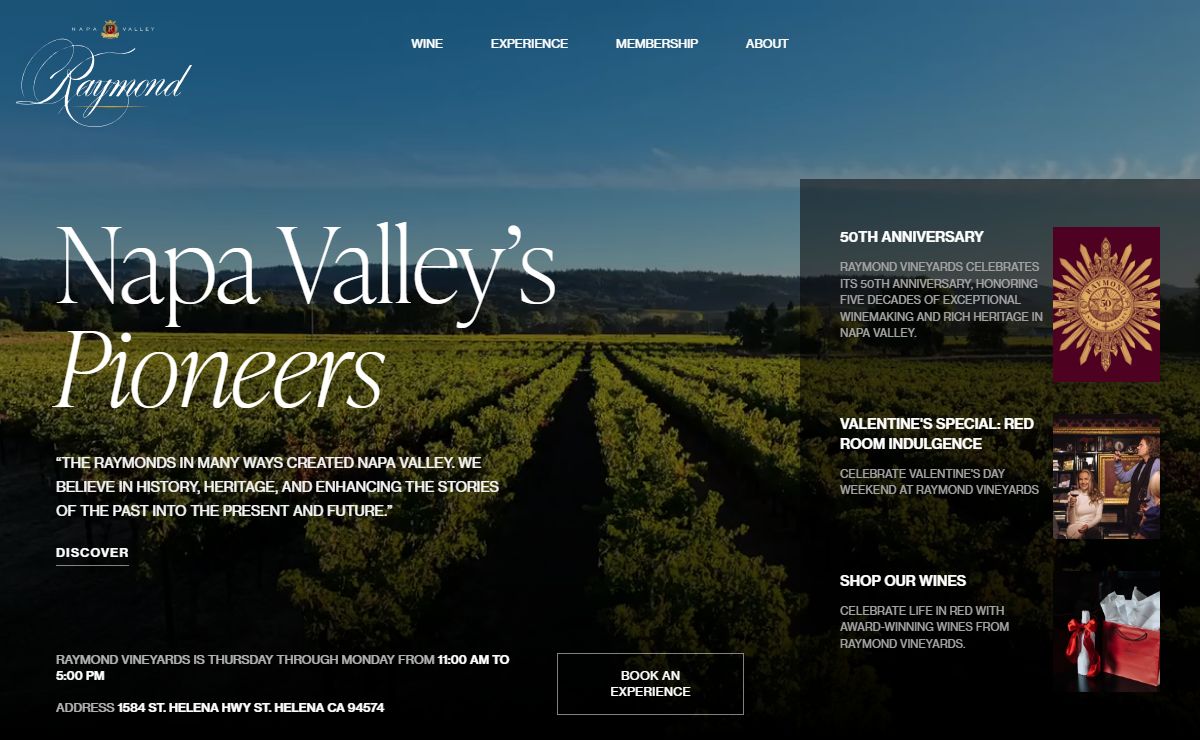 Raymond Vineyards | Celebrate 50 years of iconic Napa Valley…