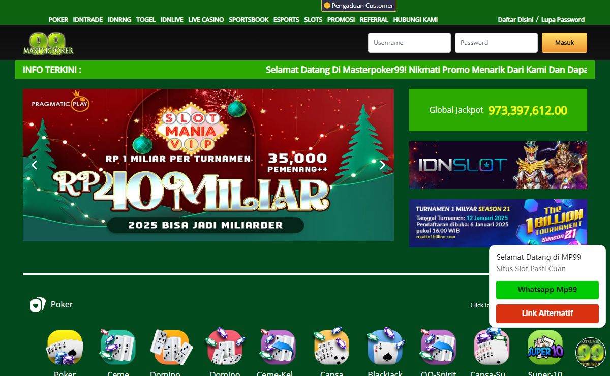 Masterpoker99: Situs Poker Online & Slot Gacor Terbaru 2025