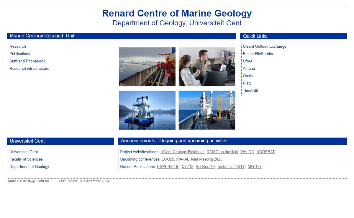 Renard Centre of Marine Geology, University of Ghent, Belgium