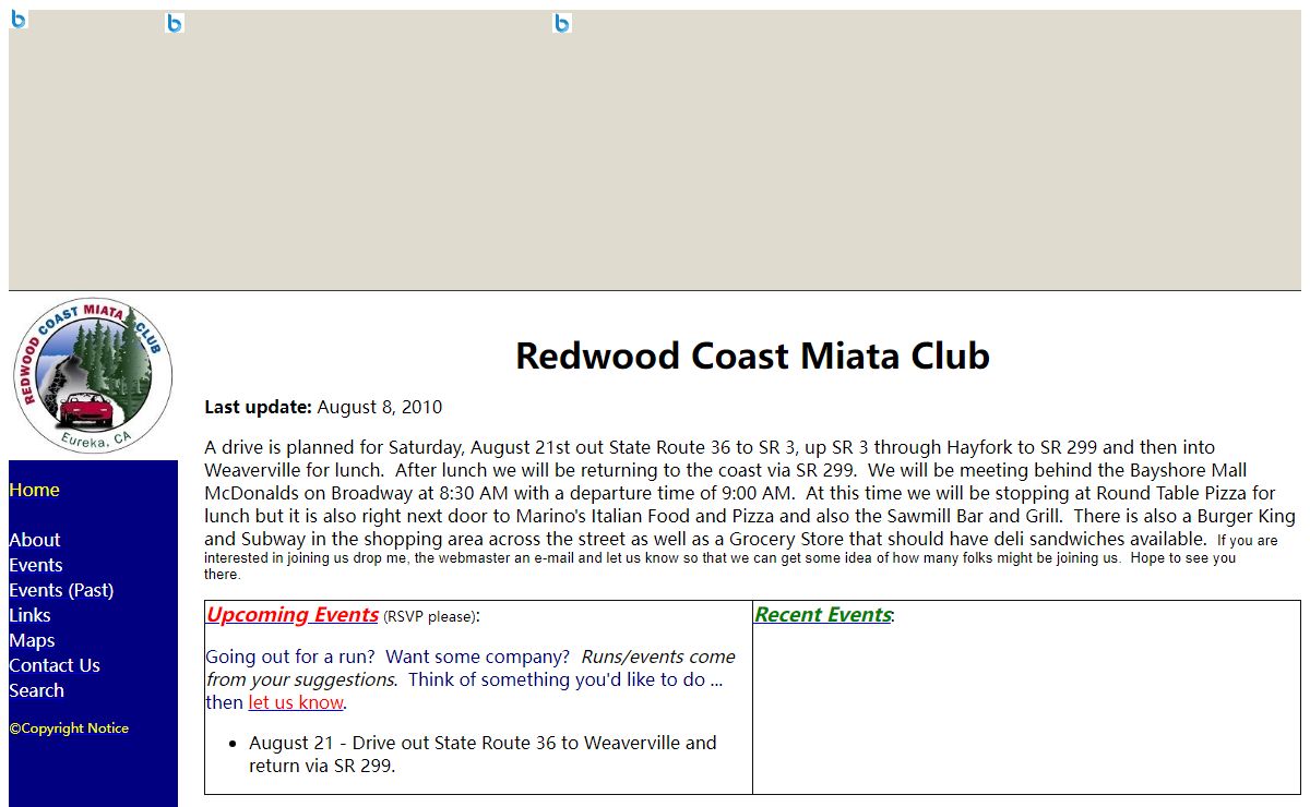 Redwood Coast Miata Club -- Home Page