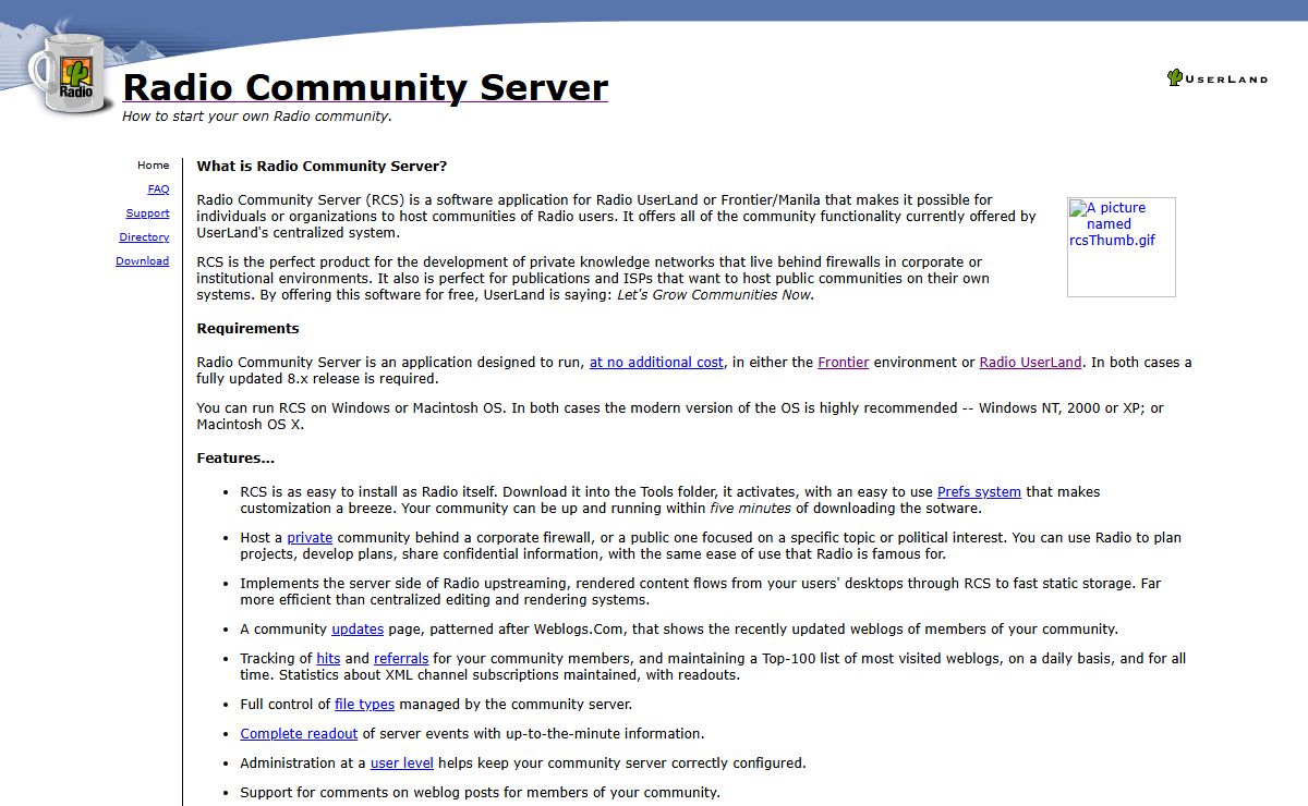 Radio Community Server: Home