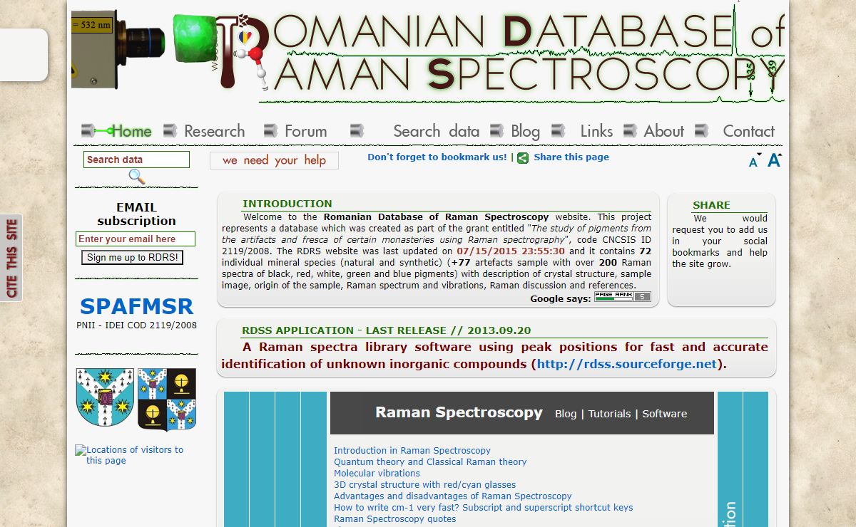 Romanian Database of Raman Spectroscopy - Home for minerals and pigments Raman spectra