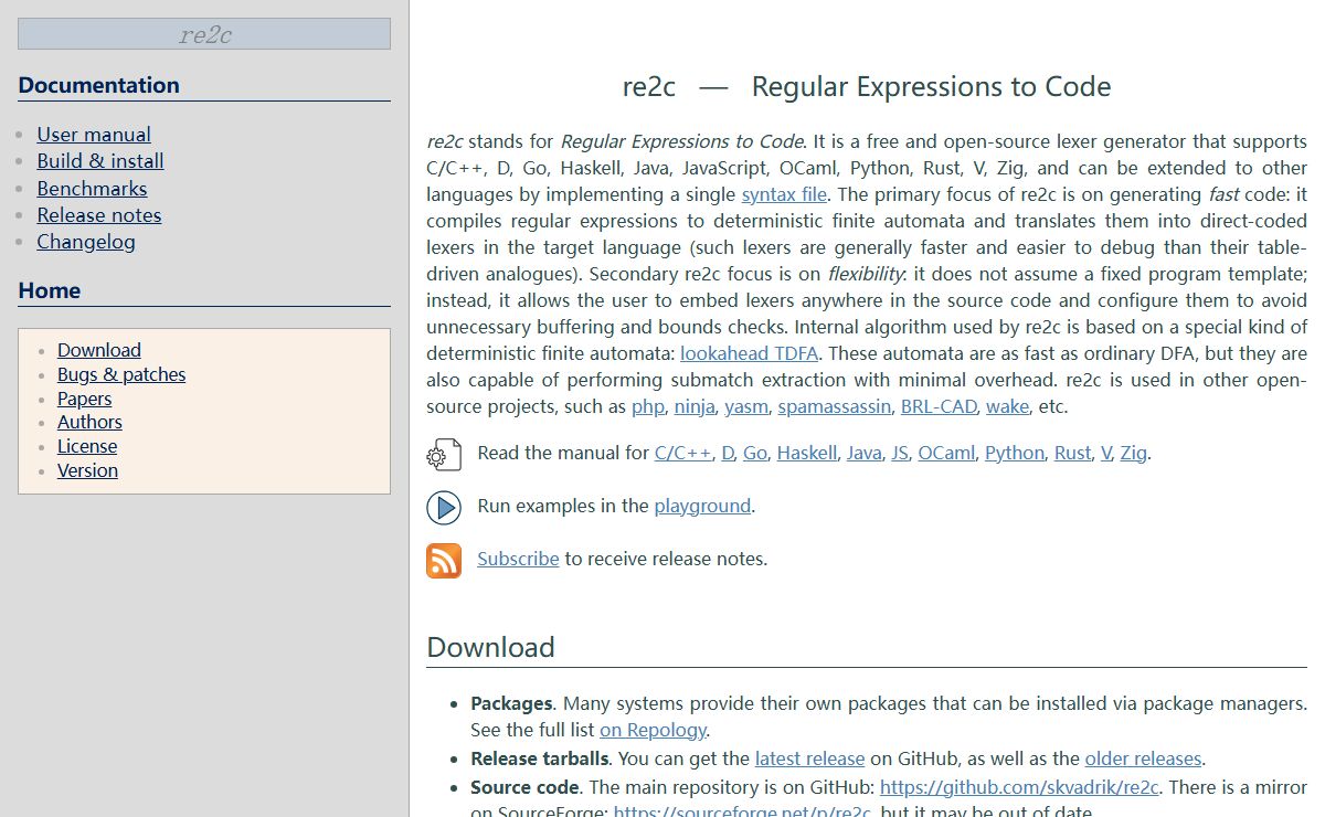 re2c — Regular Expressions to Code — re2c 4.1 documentation