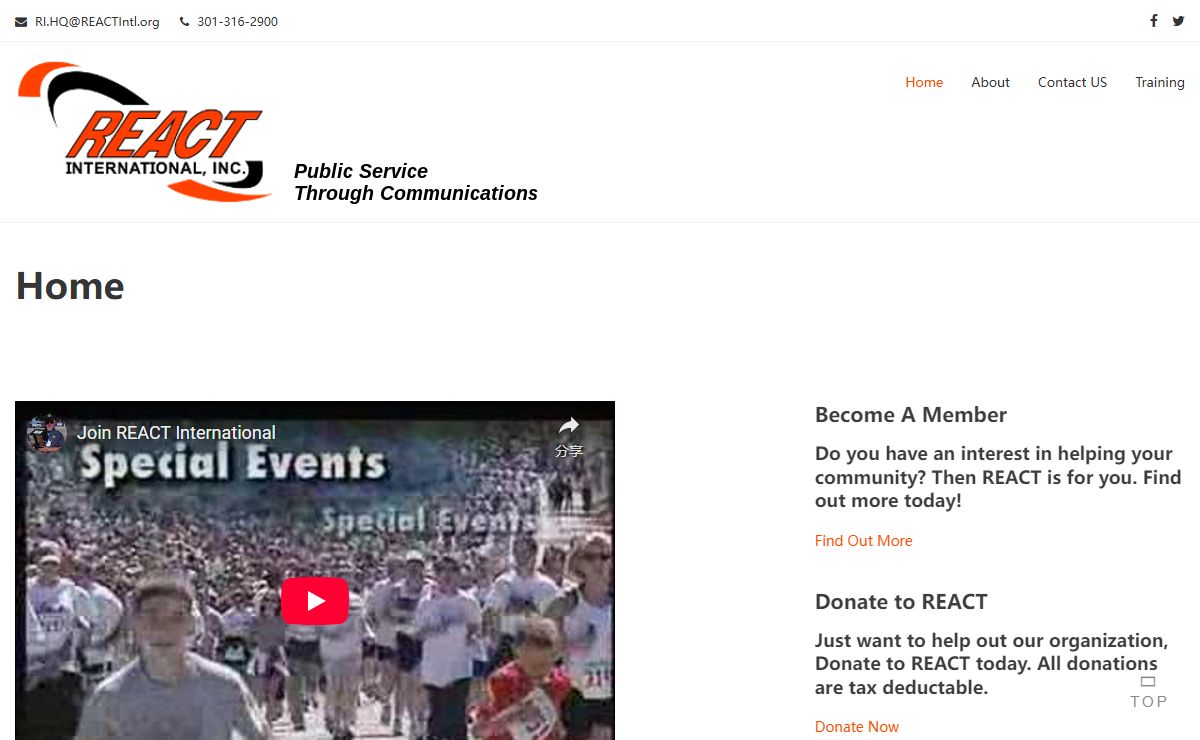REACT International, Inc. – Public Service Through Communications