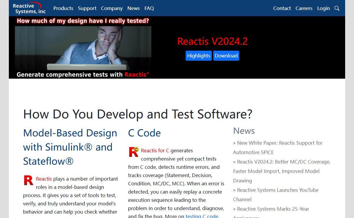 Test Simulink Models and C Code with Reactis