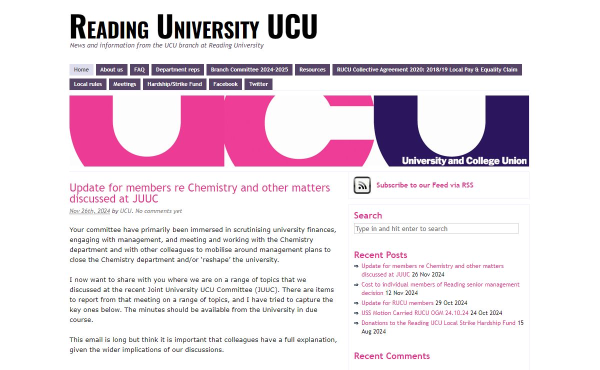Reading University UCU