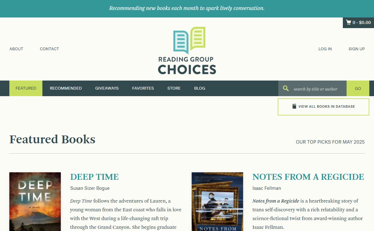 Reading Group Choices: Recommended Books for Book Group Discussion