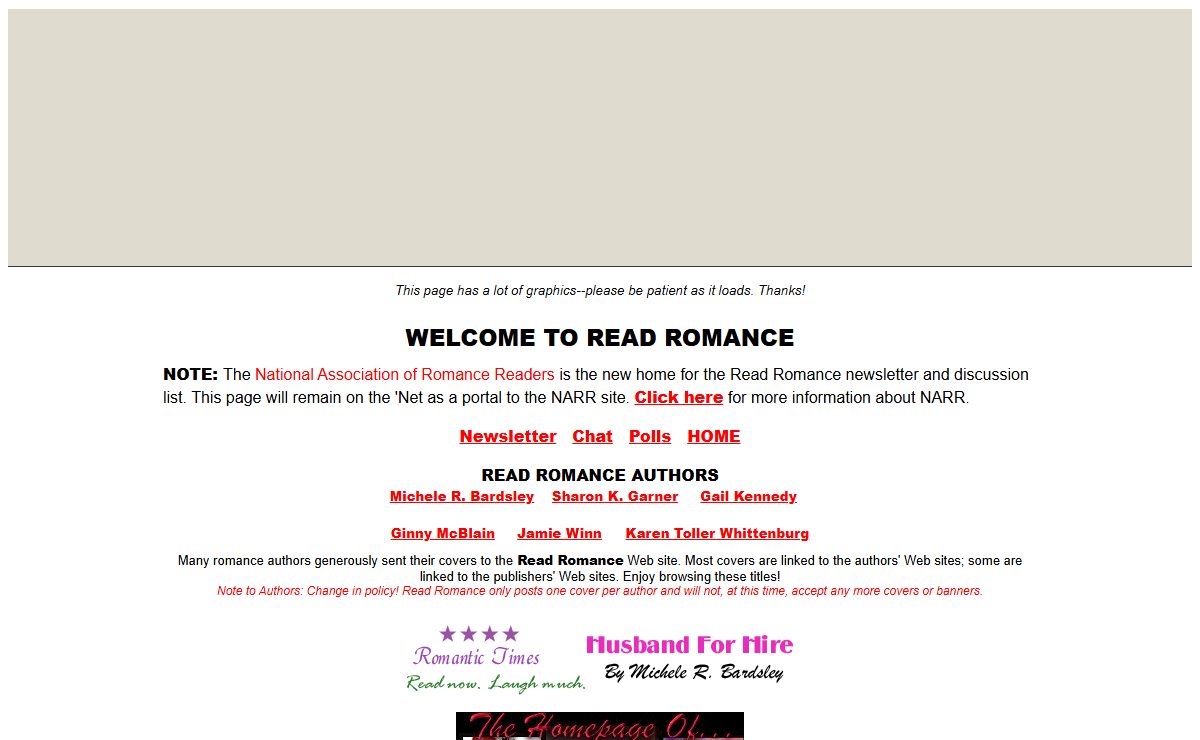Read Romance--Readers' Page