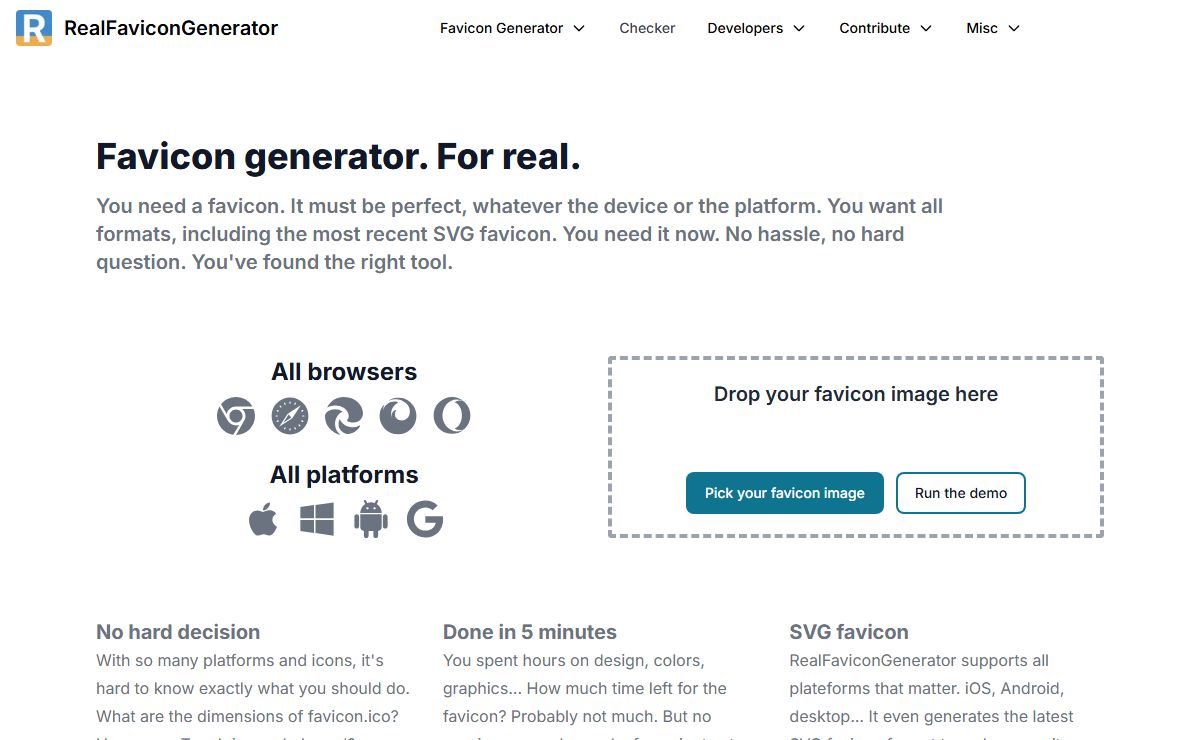 Favicon Generator for perfect icons on all browsers