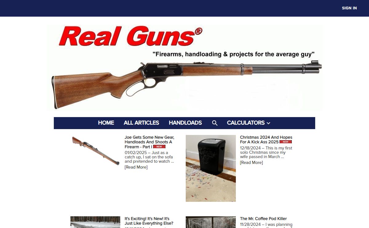 Real Guns – Firearm information for the enthusiast