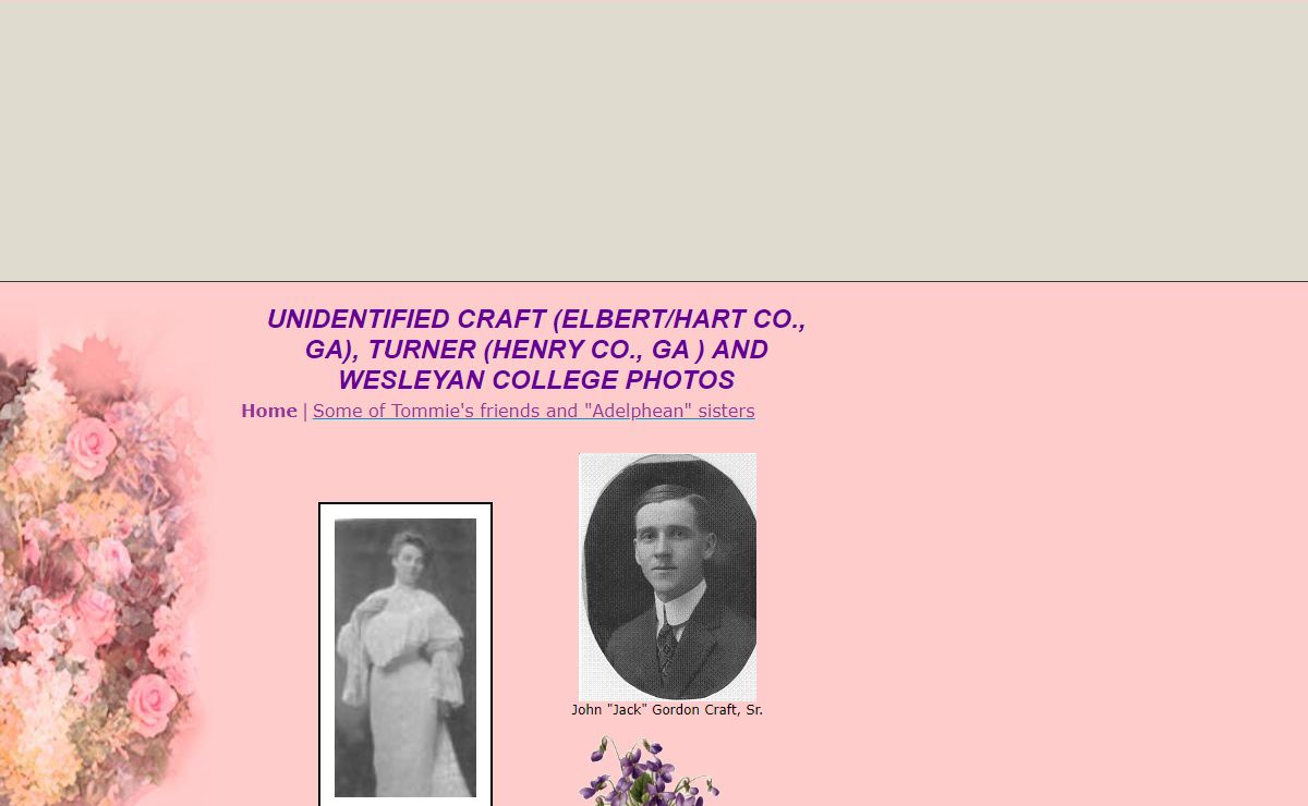 UNIDENTIFIED CRAFT (ELBERT/HART CO., GA), TURNER (HENRY CO., GA ) AND WESLEYAN COLLEGE PHOTOS