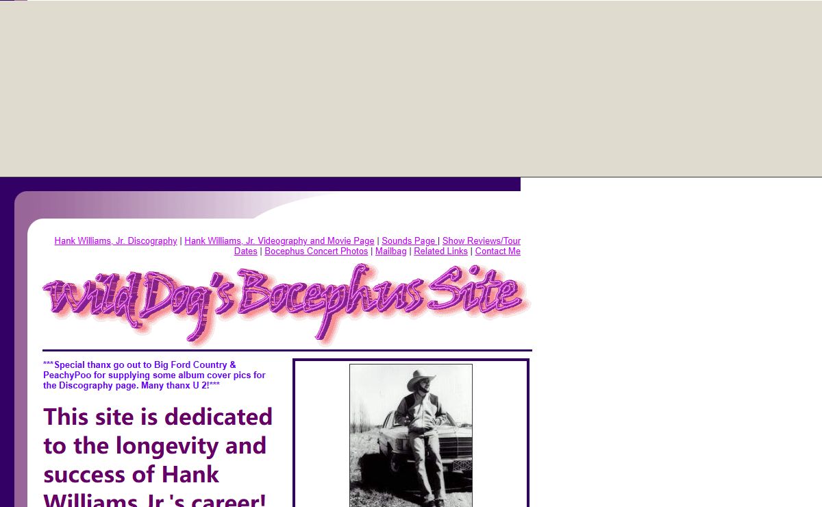 Wild Dog's Bocephus site