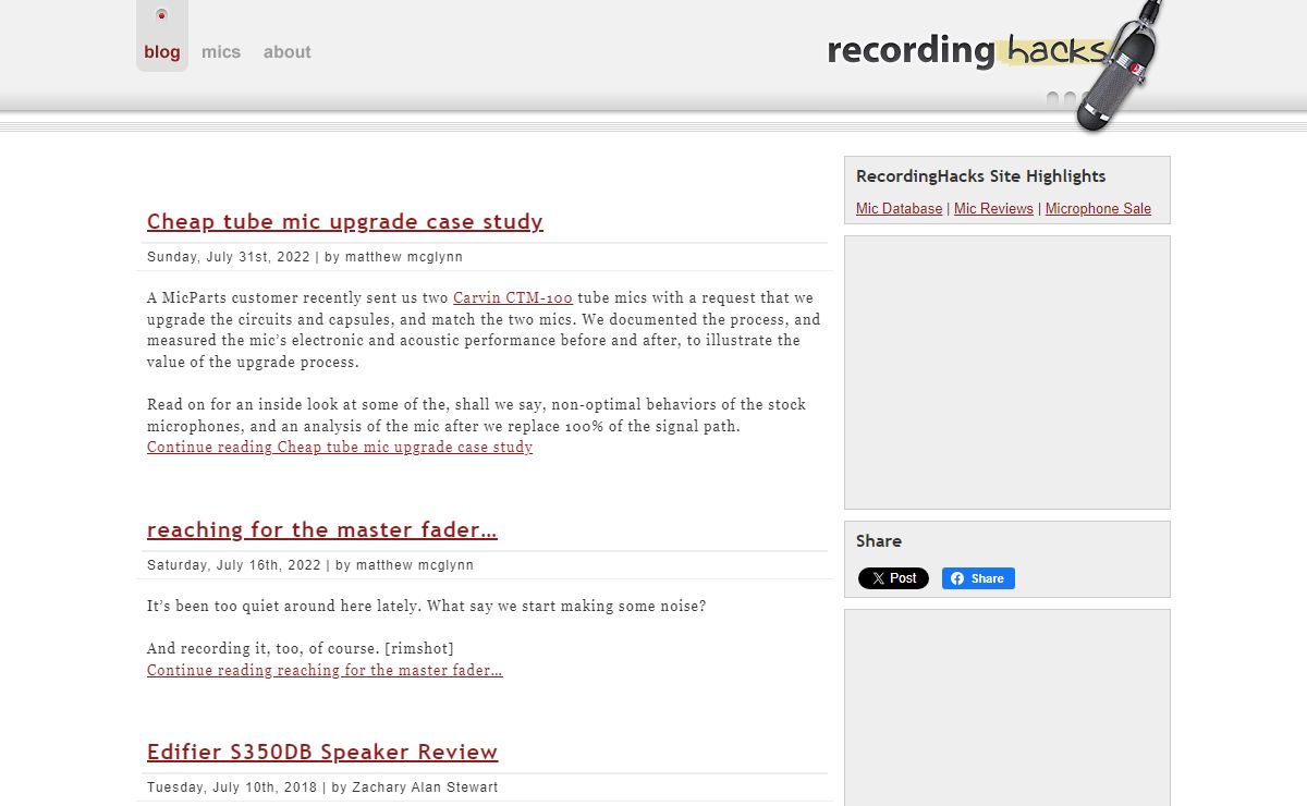 Microphone Database | Audio Recording News | RecordingHacks