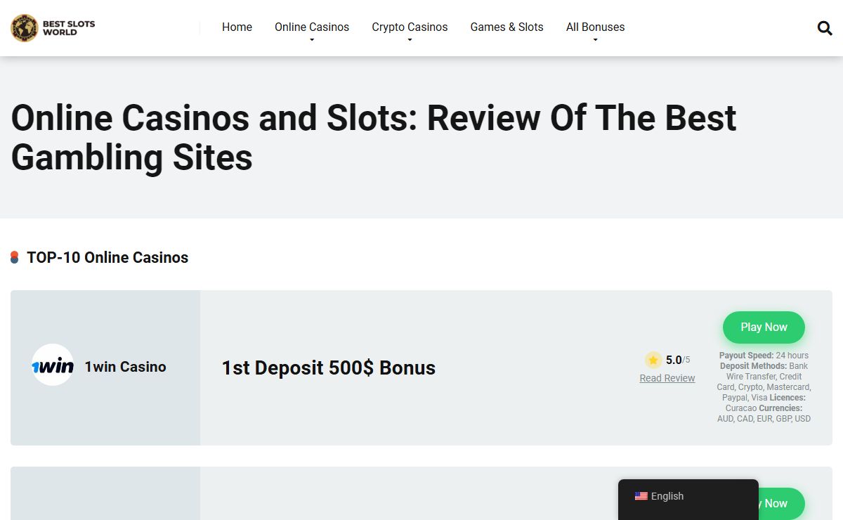 Best Slots World - Trusted Online Casinos and Slots | Best Games