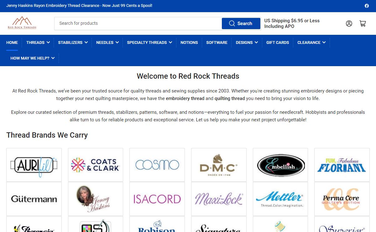 Red Rock Threads: Embroidery & Quilting Thread, Stabilizers, Notions