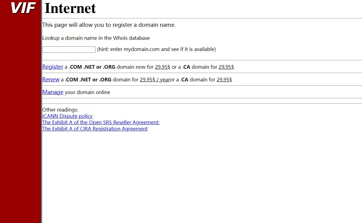 Domain name registration
